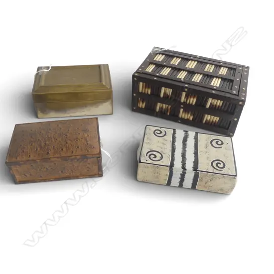 4 TRINKET BOXES PORCUPINE L180MM BRASS ETC