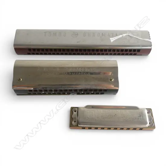3 VINTAGE HARMONICAS, M.HORNER & TOMBO