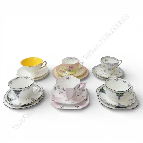6 SHELLEY CHINA CSP SETS MIXED PATS