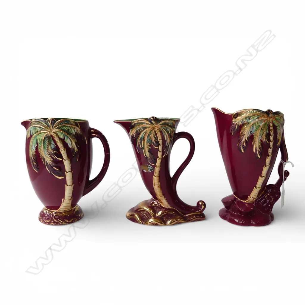 3 BESWICK PALM TREE VASES H.200mm 1 AF Image 1++