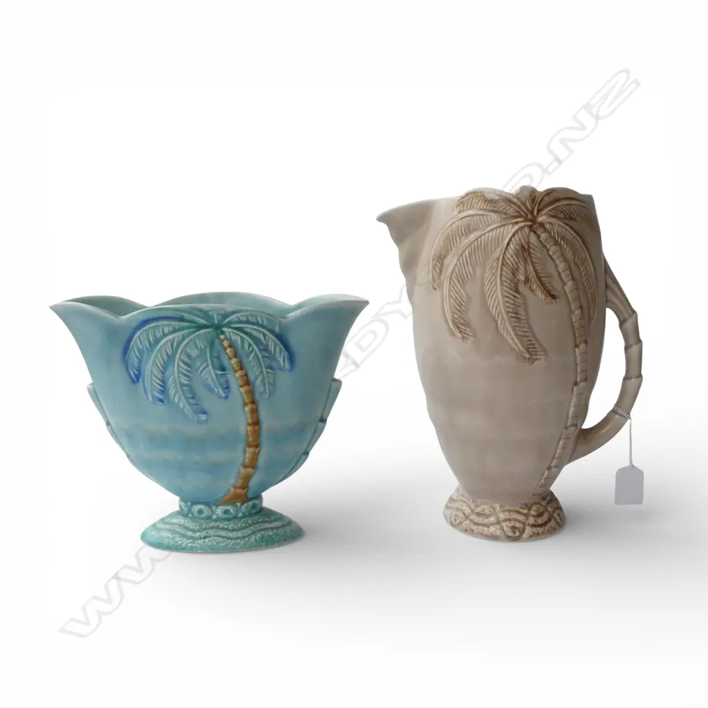 2 PCES BESWICK PALM TREE; VASE & JUG H.275mm Image 1++