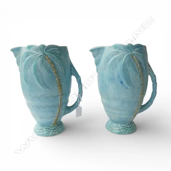 PR BLUE BESWICK PALM TREE JUGS #1067 H.280mm
