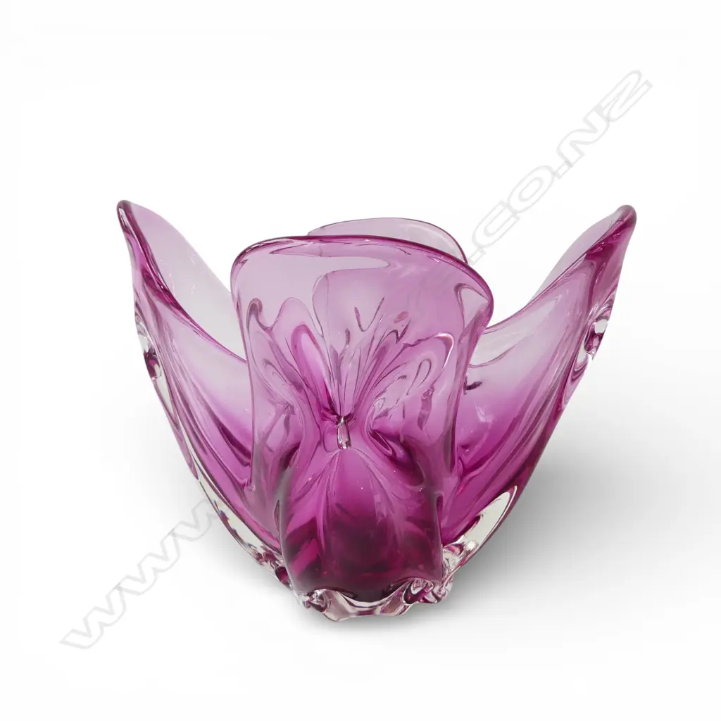 MID CENTURY HINERI ART GLASS VASE, H.210mm tiny chip to rim Image 1++