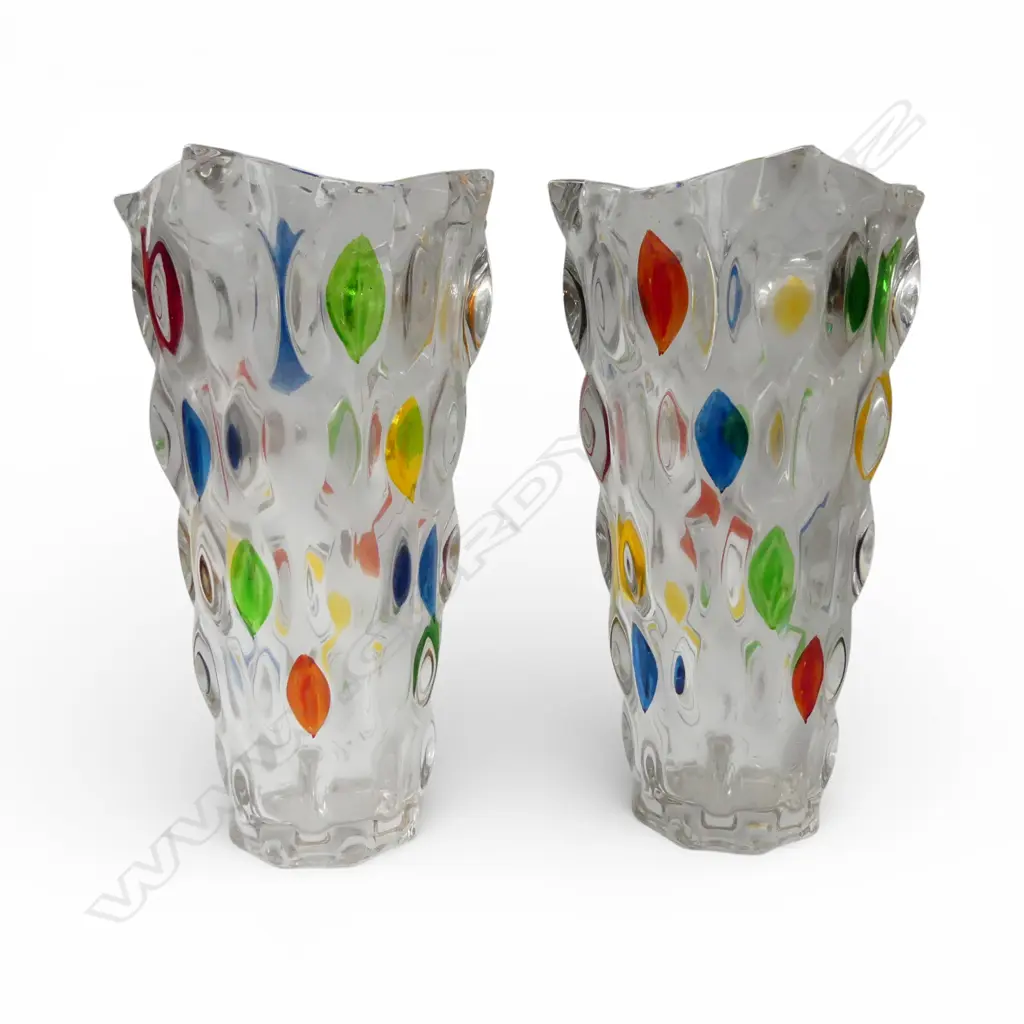   TWO ART GLASS VASES H280MM Image 1++
