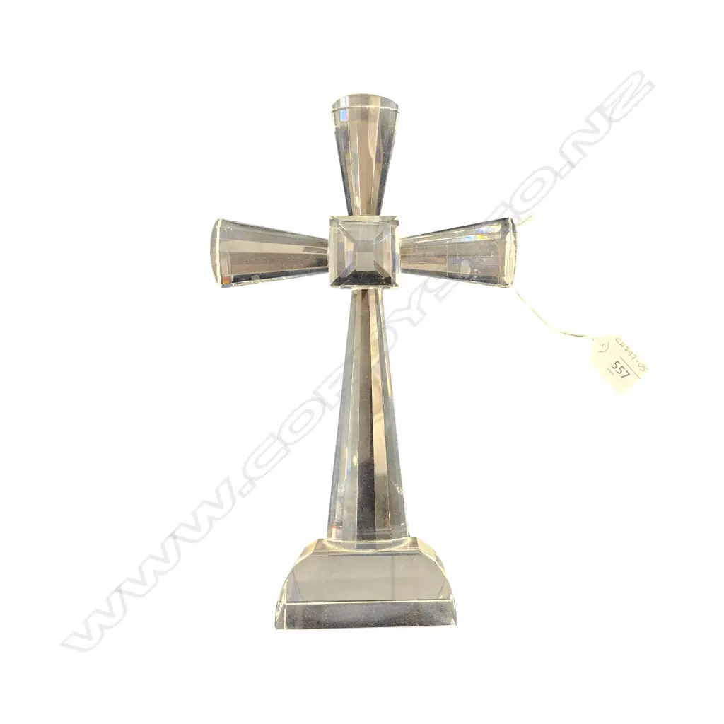 STANDING GLASS CROSS FIGURINE 300 mm HEIGHT Image 1++