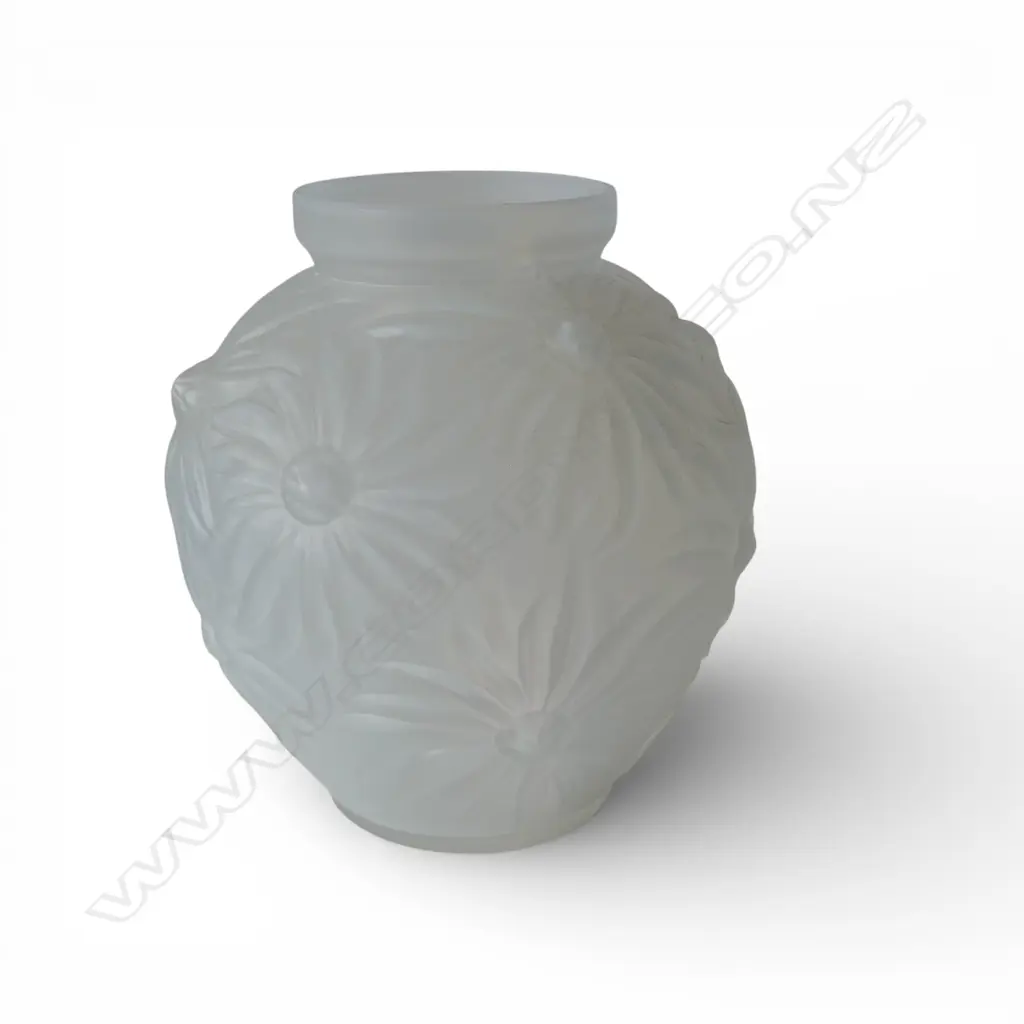 ETLING PALE BLUE OPALESCENT GLASS VASE H.130mm Image 1++