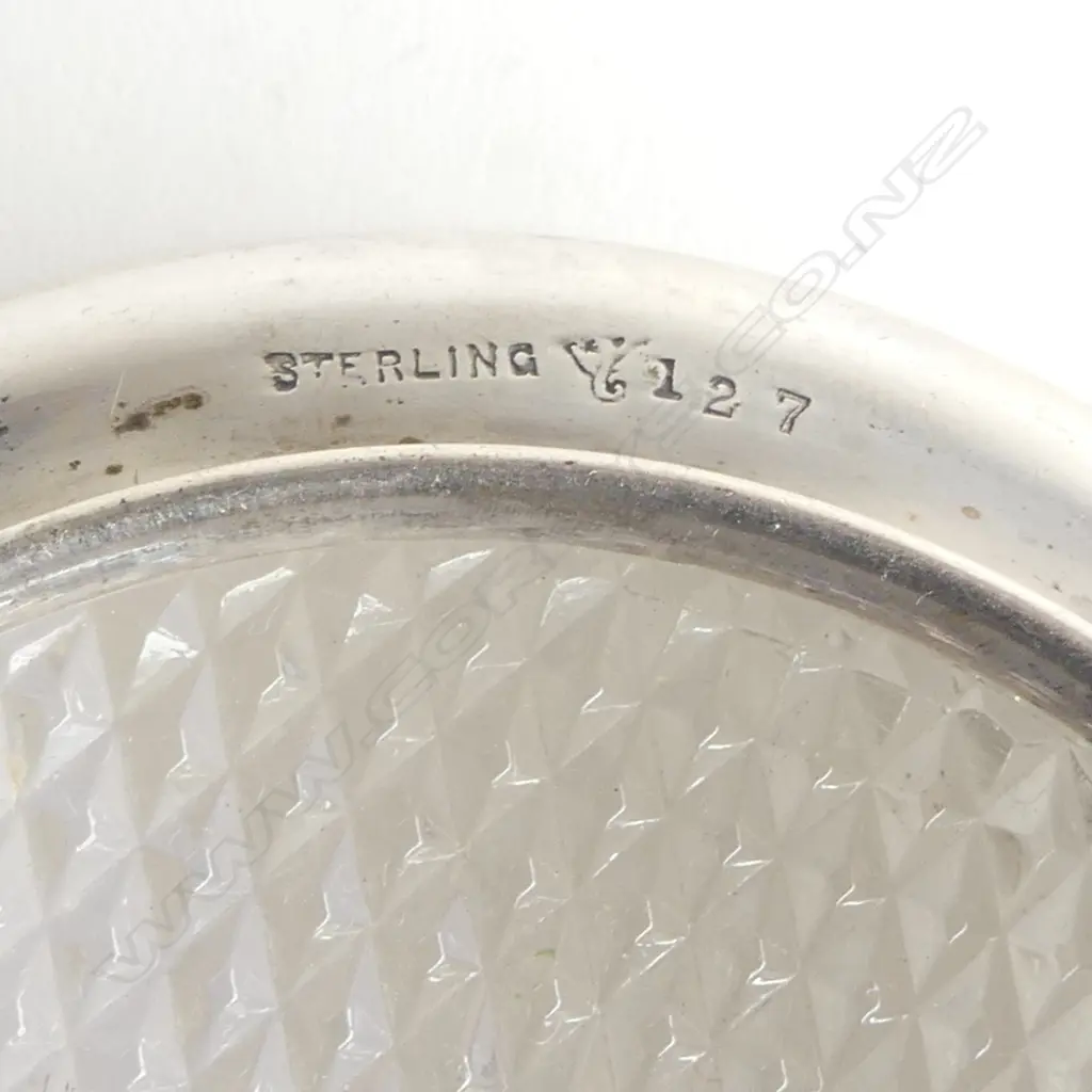 S/SILVER LINED GLASS JAM DISH SILVER WIEGHT 40GMS Image 1++