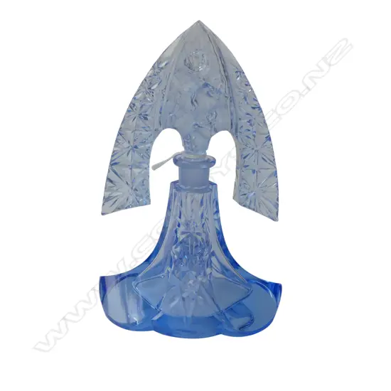 DECO BLUE GLASS PERFUME BOTTLE H.160mm