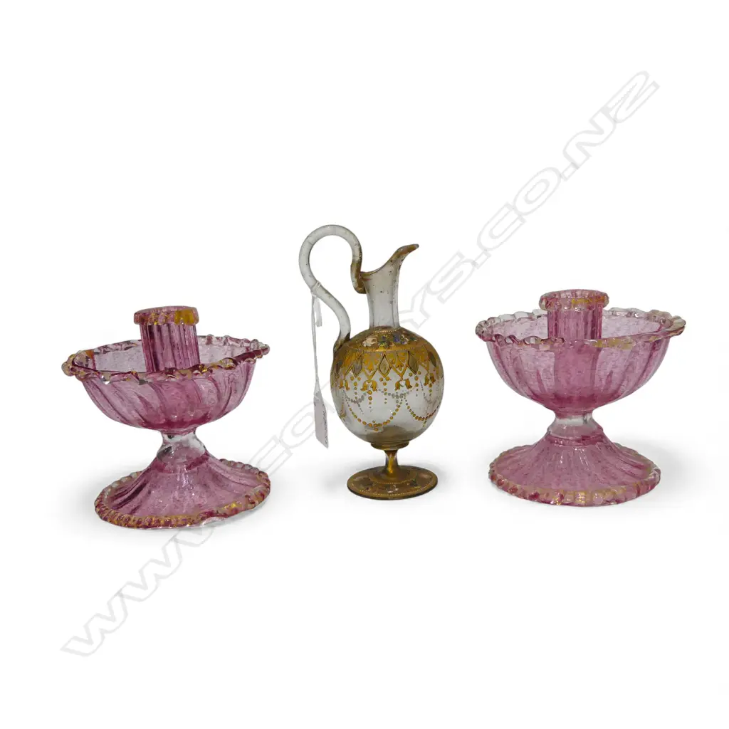 3 ANTIQUE PCS GLASS H.175mm Image 1++