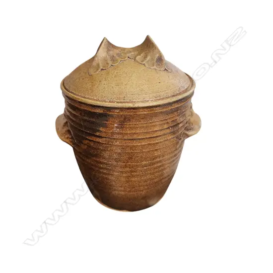 STUDIO POTTERY LIDDED VESSEL 270h x 170mmw