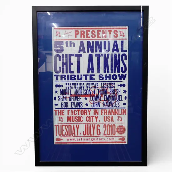 FRAMED POSTER CHET ATKINS TRIBUTE SHOW 2010515x325mm ex Midge Marsden Collection