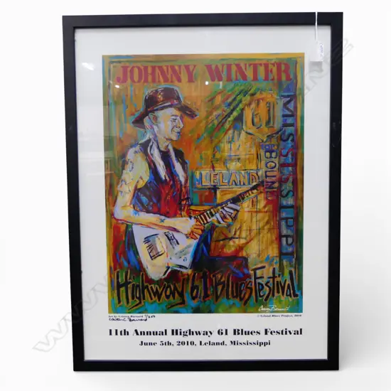 FRAMED MISSISSIPPI BLUES FESTIVAL 2010 POSTER by CRISTEN BARNARD signed Ed. 11/250 600x450mm ex Midge Marsden Collection