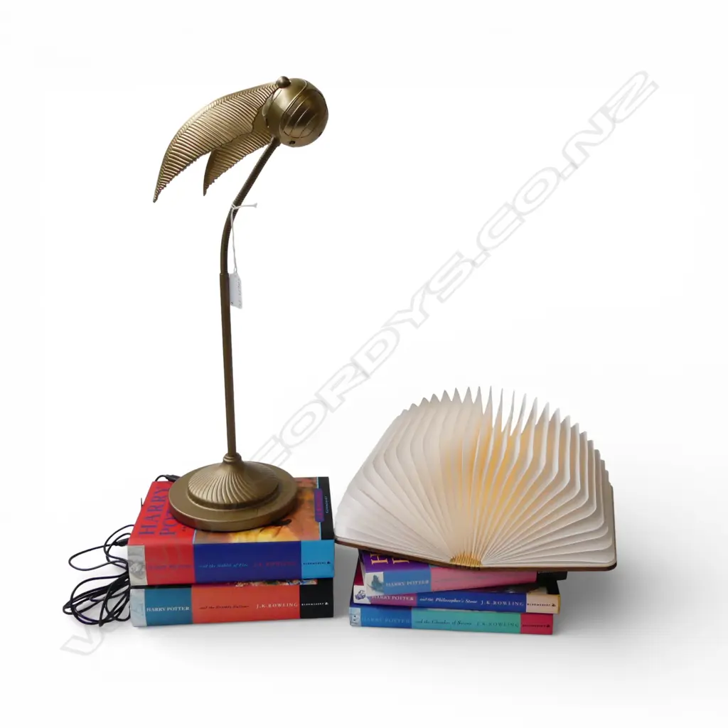 HARRY POTTER GOLDEN SNITCH LAMP + ILLUMINATED BOOK +  BOOK Image 1++