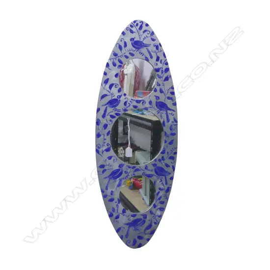 DEAN BUCHANAN PAINTED MIRROR, SIGNED VERSO 885x330mm