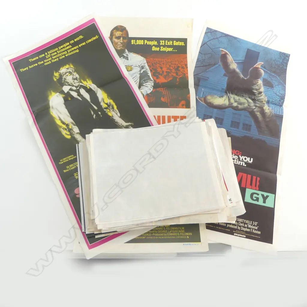 ASST. VINTAGE FILM POSTERS; AMITYVILLE III, TWO-MINUTE WARNING, NORTH SEA HIJACK ETC Image 1++