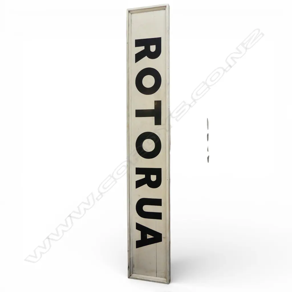 VINTAGE 'ROTORUA' TRAIN STATION SIGN 2700x65x425mm Image 1++