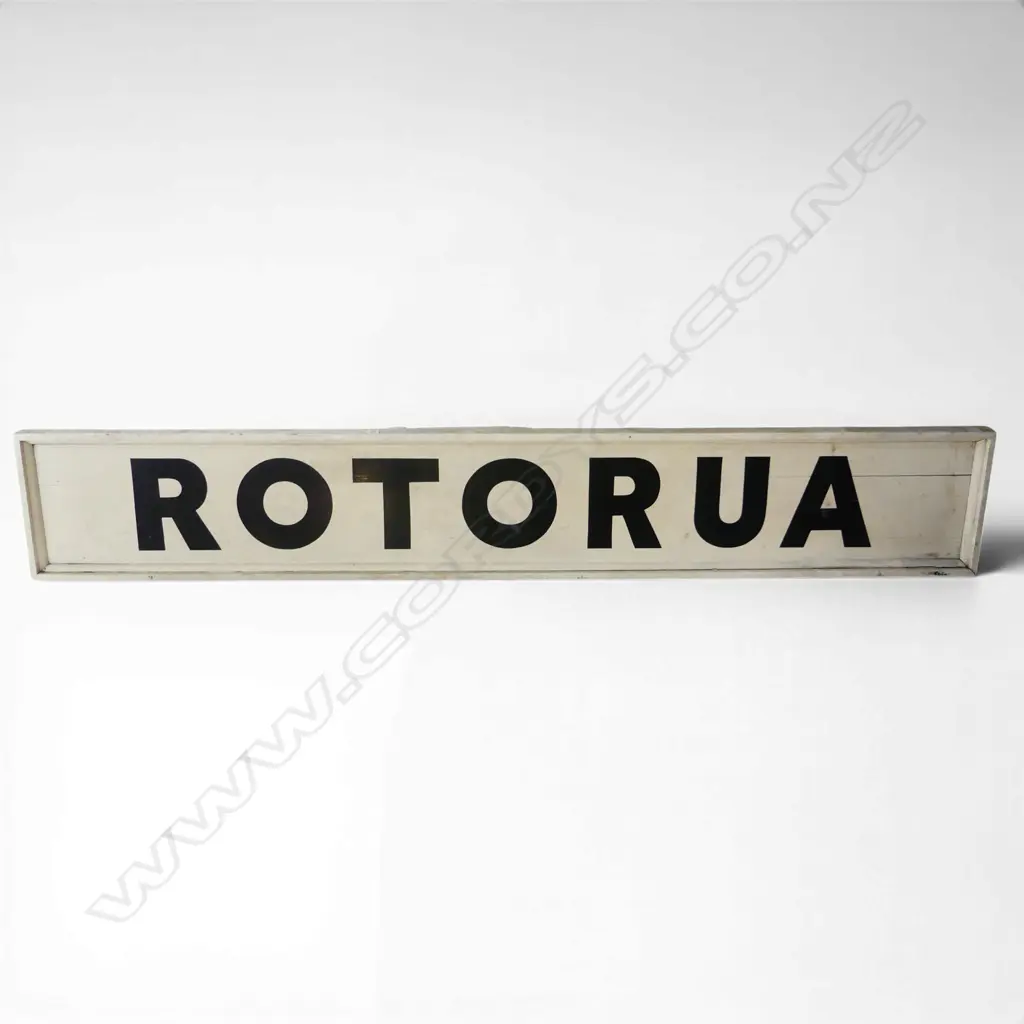 VINTAGE 'ROTORUA' TRAIN STATION SIGN 2700x65x425mm Image 1++