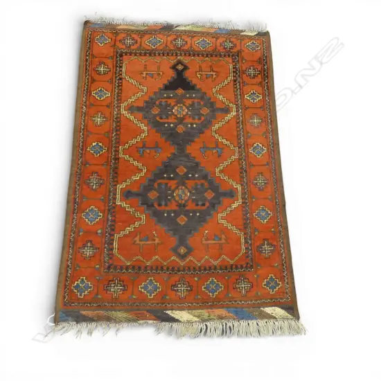 HAND KNOTTED ALL WOOL AFGHAN RUG 1250x830mm