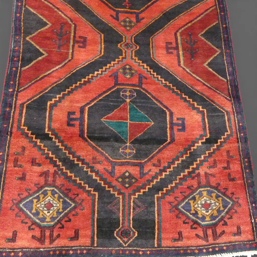 HAND KNOTTED WOOL PILE RUG 1030x2600mm Image 1++