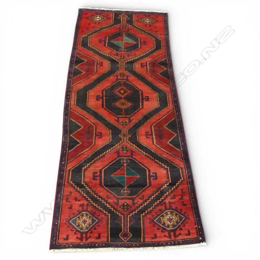 HAND KNOTTED WOOL PILE RUG 1030x2600mm Image 1++