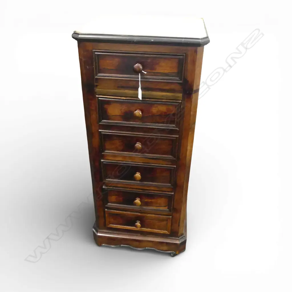 FRENCH CABINET w. MARBLE TOP 410x380x950mm 1 CASTOR MISSING Image 1++