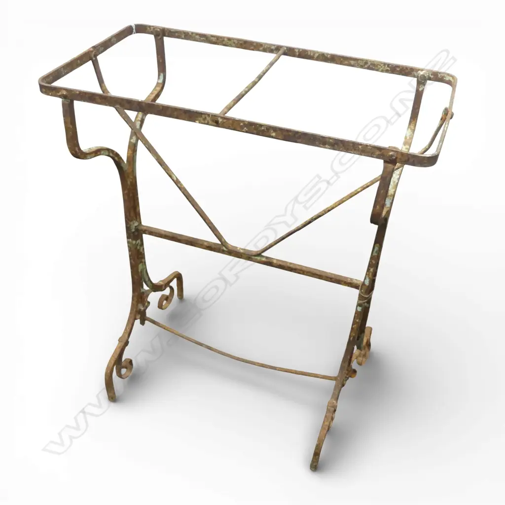 VINTAGE FRENCH WROUGHT TABLE (FRAME ONLY NO TOP) 620x330x740mm  Image 1++