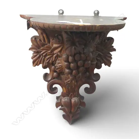 CARVED WOODEN WALL SHELF H.410mm