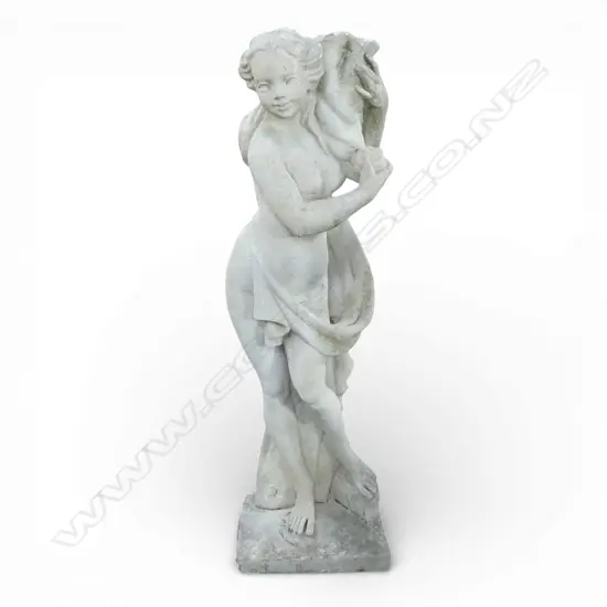 FRENCH CONCRETE GARDEN STATUE; CLASSICAL FIGURE H.1100mm