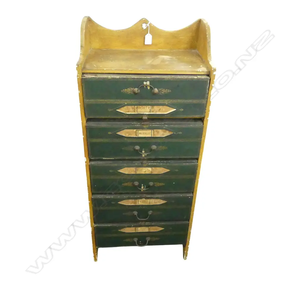 VINTAGE FRENCH PHARMACY DRAWERS 415x260x960mm Image 1++