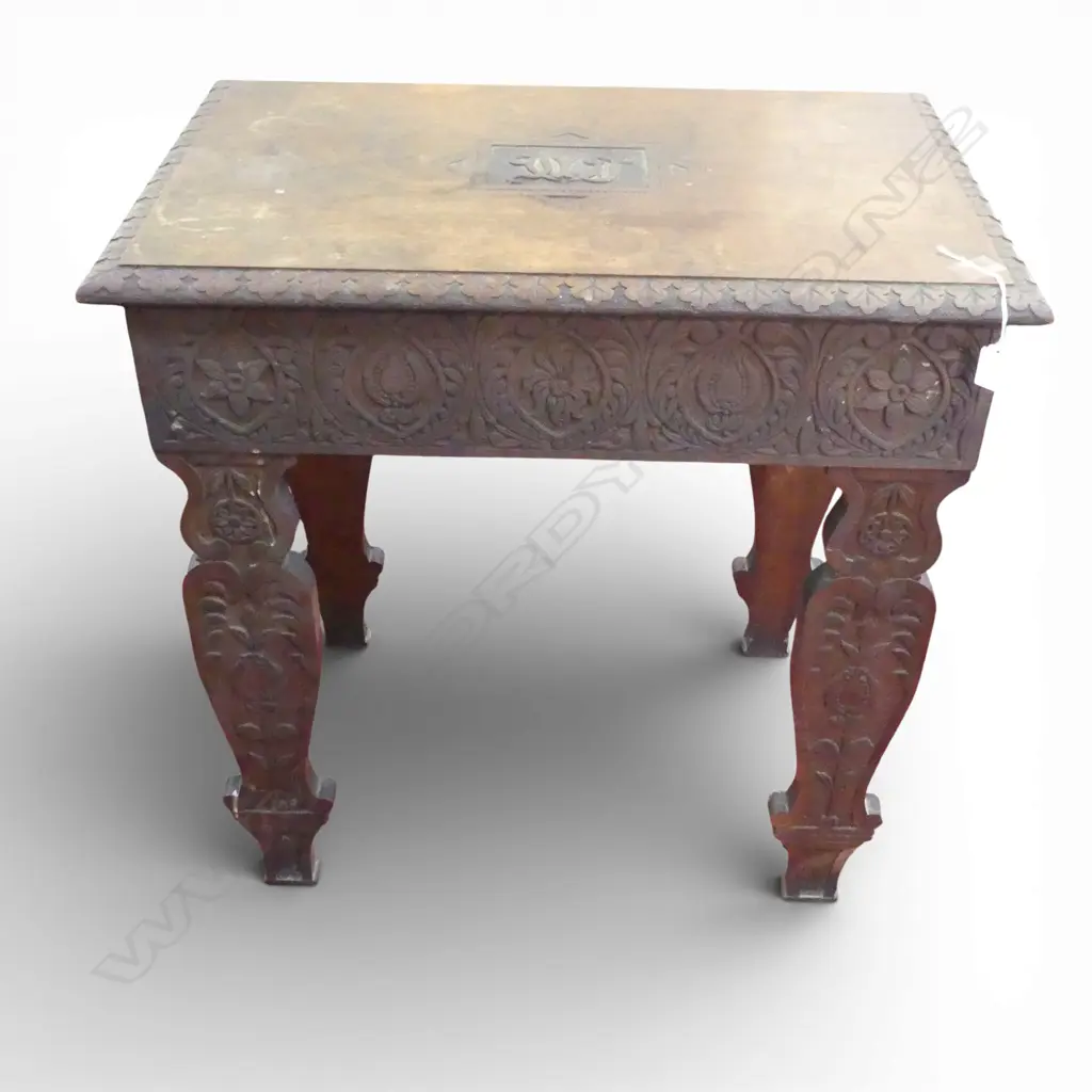 CARVED WOODEN SIDE TABLE 685x455x680mm Image 1++