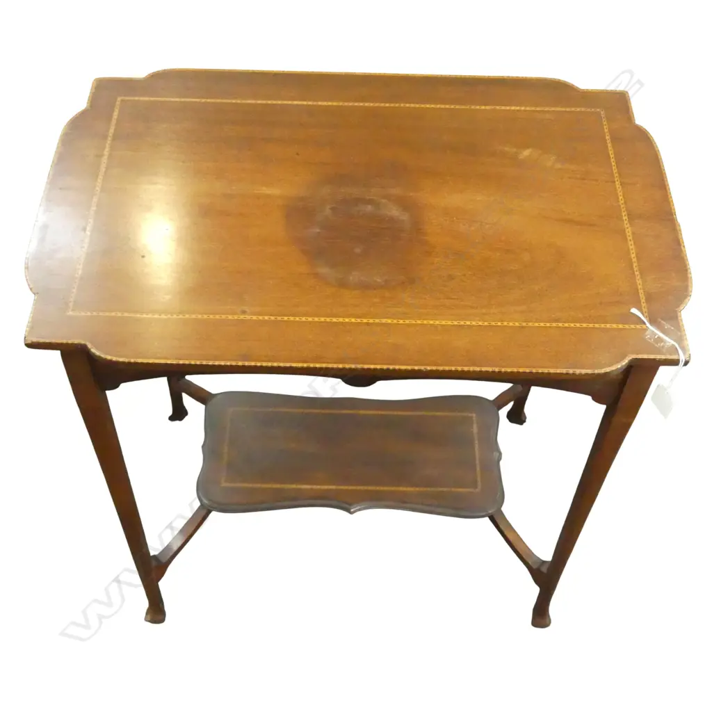 EDWARDIAN SHERATON REVIVAL INLAID MAHOGANY SIDE TABLE 630x400x715mm Image 1++