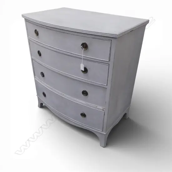 SMALL PROPORTION GEORGIAN STYLE CHEST OF DRAWERS chalk painted 680x440x745mm