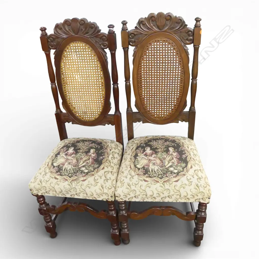 2 JACOBEAN STYLE DINING CHAIRS Image 1++