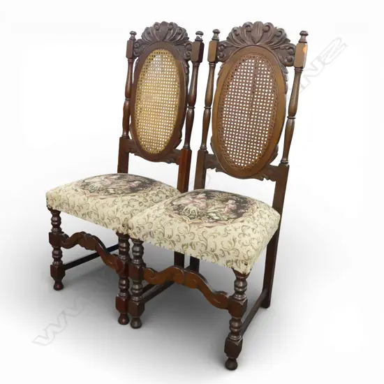 2 JACOBEAN STYLE DINING CHAIRS