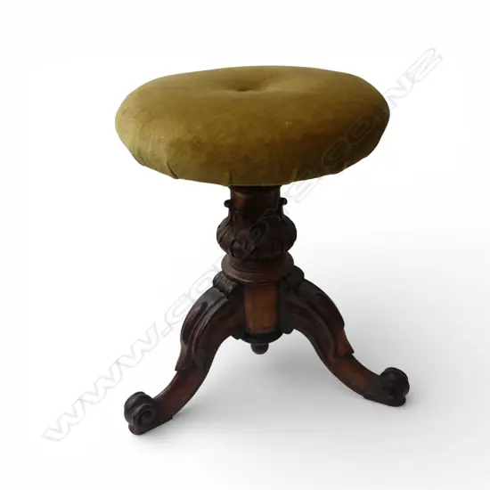 VICTORIAN ROPSEWOOD REVOLVING PIANO STOOL H500MM
