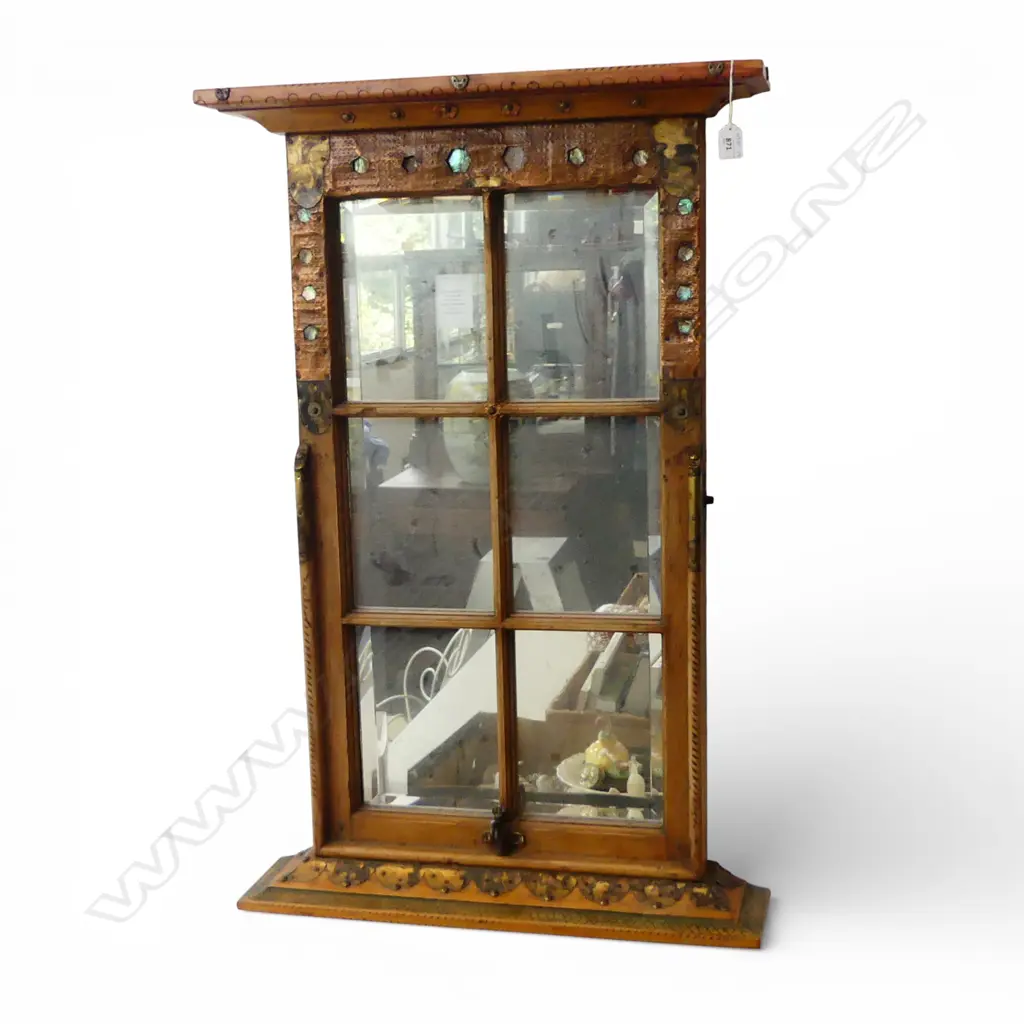 WINDOW FRAME STYLE MIRROR brass & paua inlay Image 1++