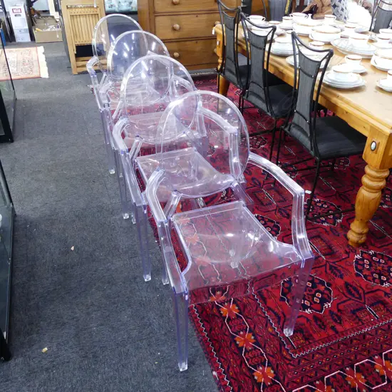 SET OF 4 GHOST TYPE CLEAR CHAIRS