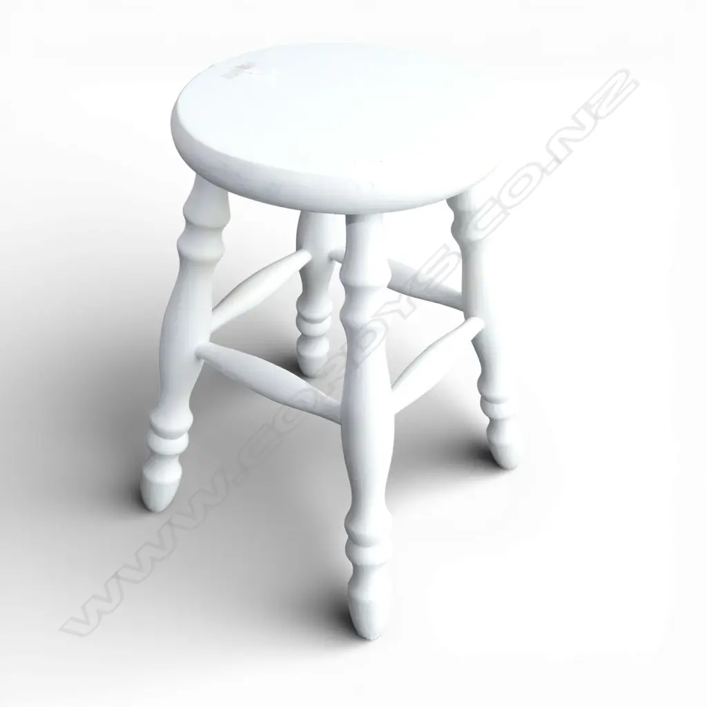 WHITE PAINTED STOOL H.450mm Image 1++