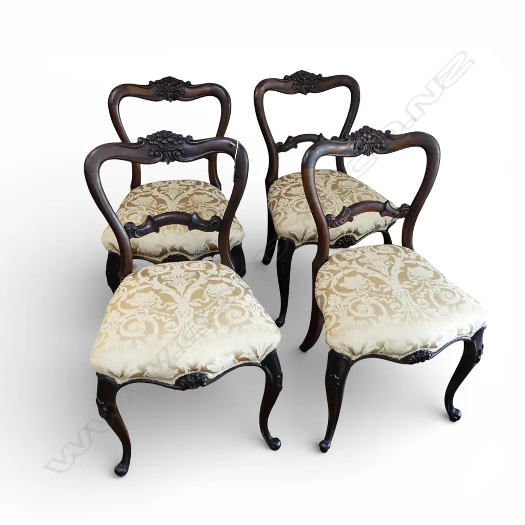 4 VICTORIAN MAHOGANY DINING CHAIRS Image 1++