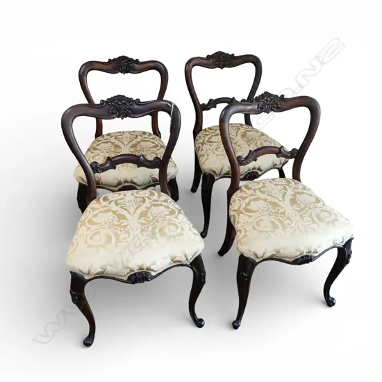 4 VICTORIAN MAHOGANY DINING CHAIRS