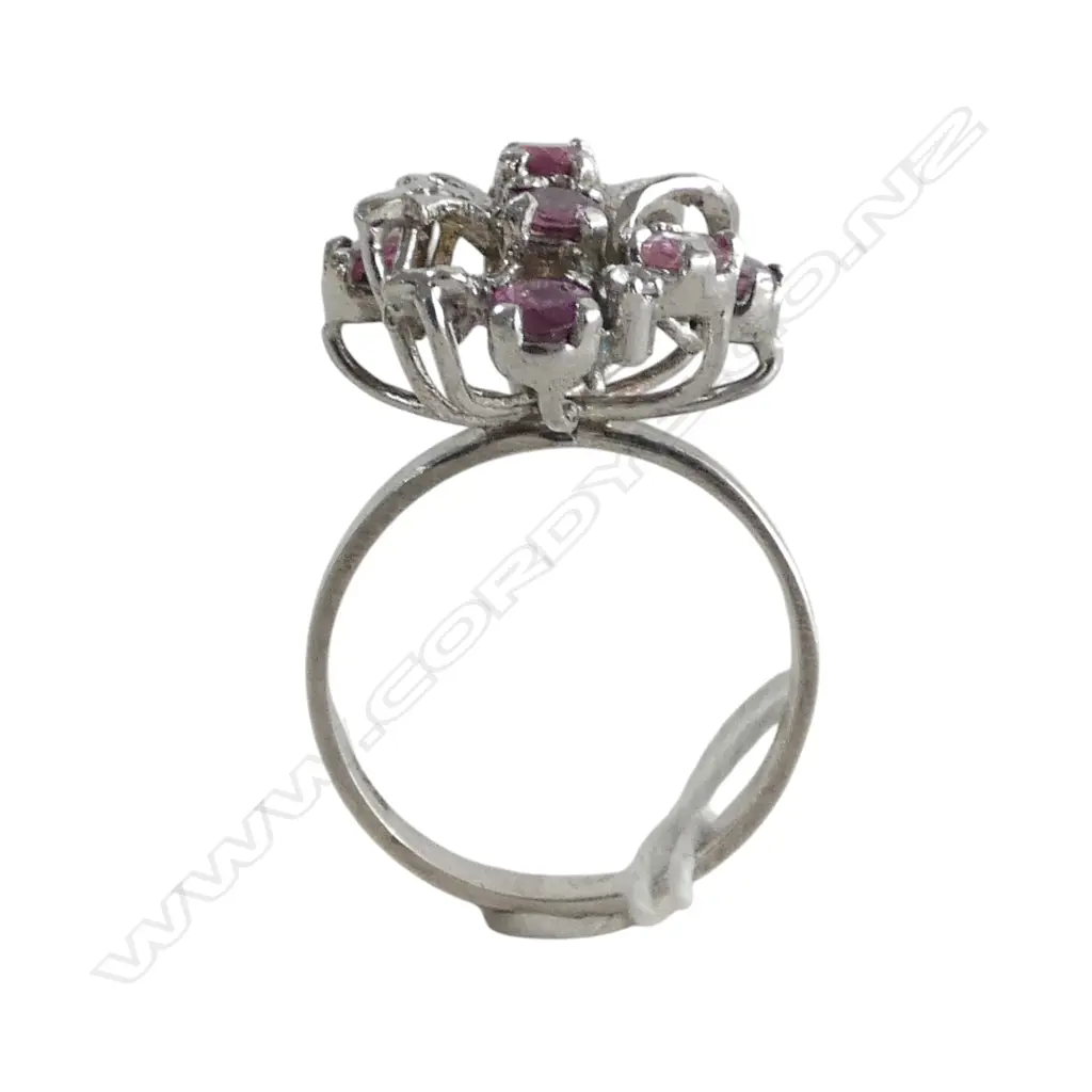 925 SILVER PALE PINK SAPPHIRE DRESS RING SIZE SIZE R Image 1++