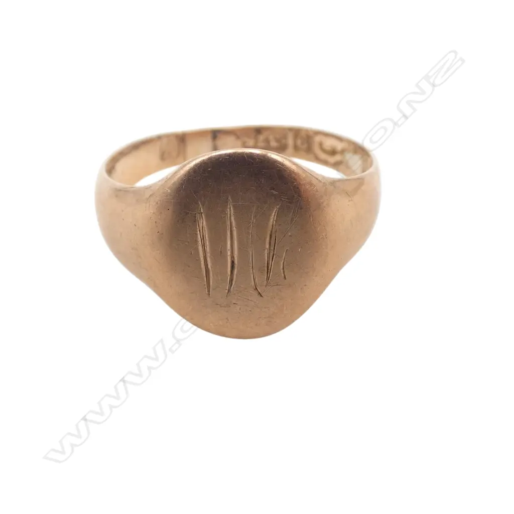 9CT ROSE GOLD  SMALL SIGNET RING 1.7gms SIZE G Image 1++