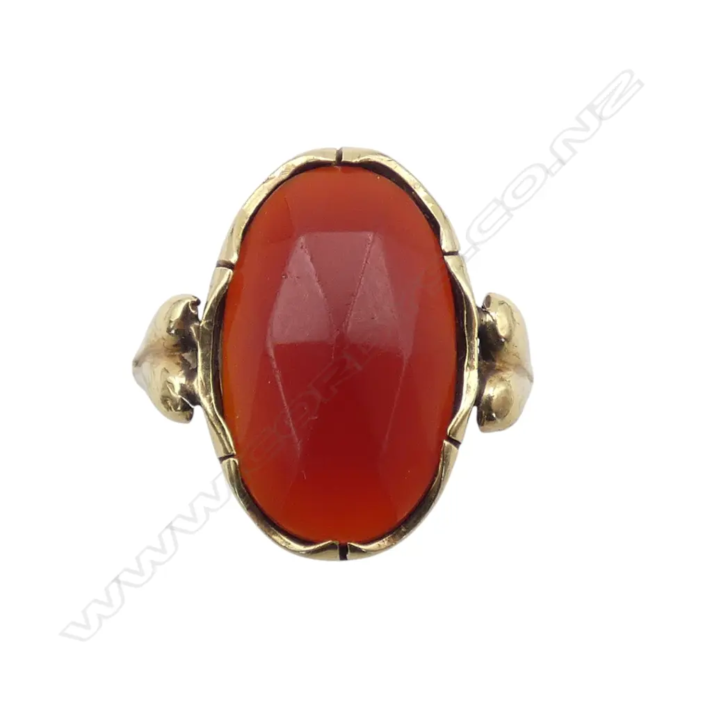14ct GOLD AGATE? RING 2.5gms SIZE N Image 1++