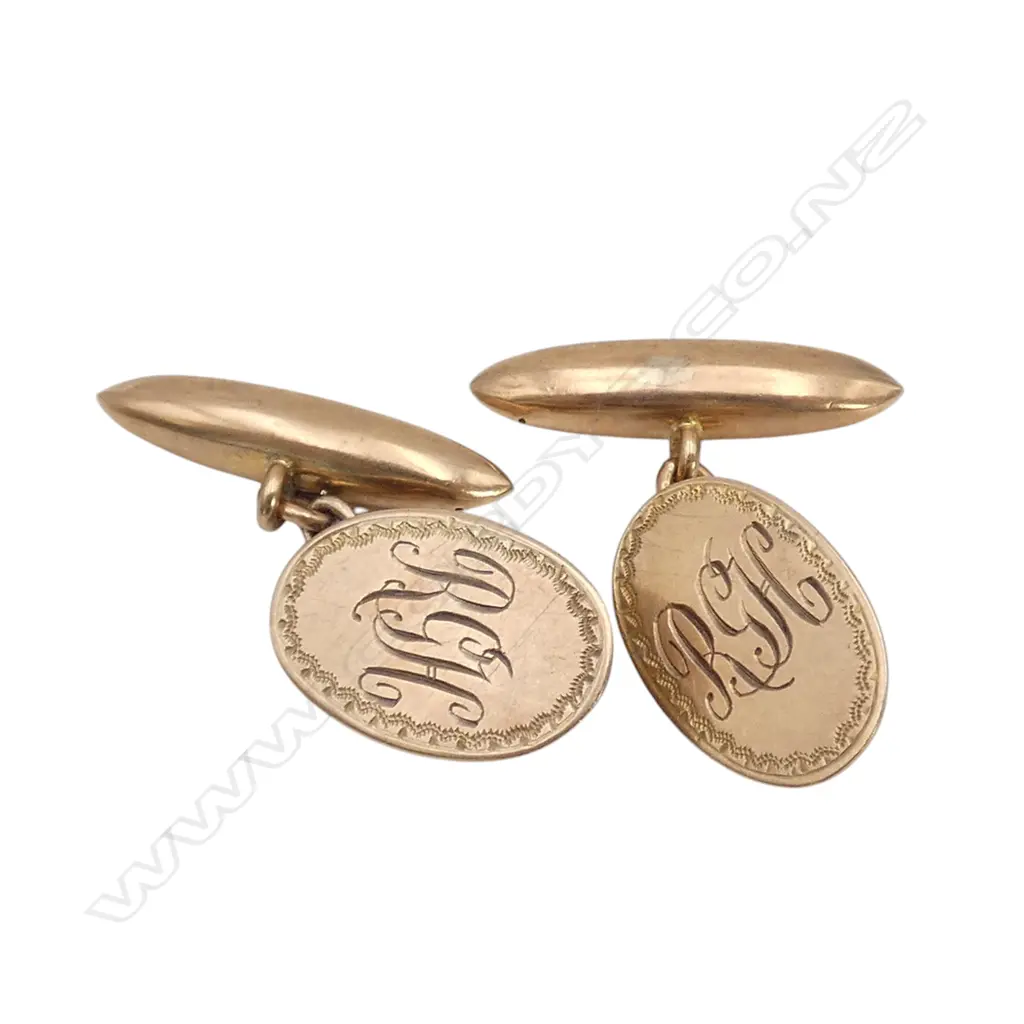 PR 9ct GOLD CUFF LINKS 3.82gms Image 1++
