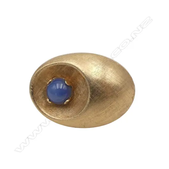 14CT GOLD CUFFLINK WITH AN EXCEPTIONALLY GOOD STAR SAPPHIRE 6.67gms
