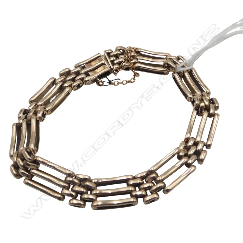 9CT GOLD GATE LINK BRACELET 18.78gms Image 1++