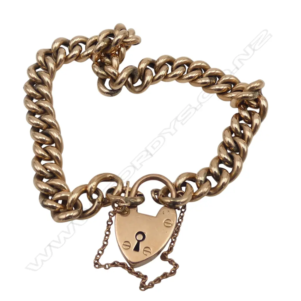 9CT ROSE GOLD BELCHER LINK BRACELET 16.82gms Image 1++
