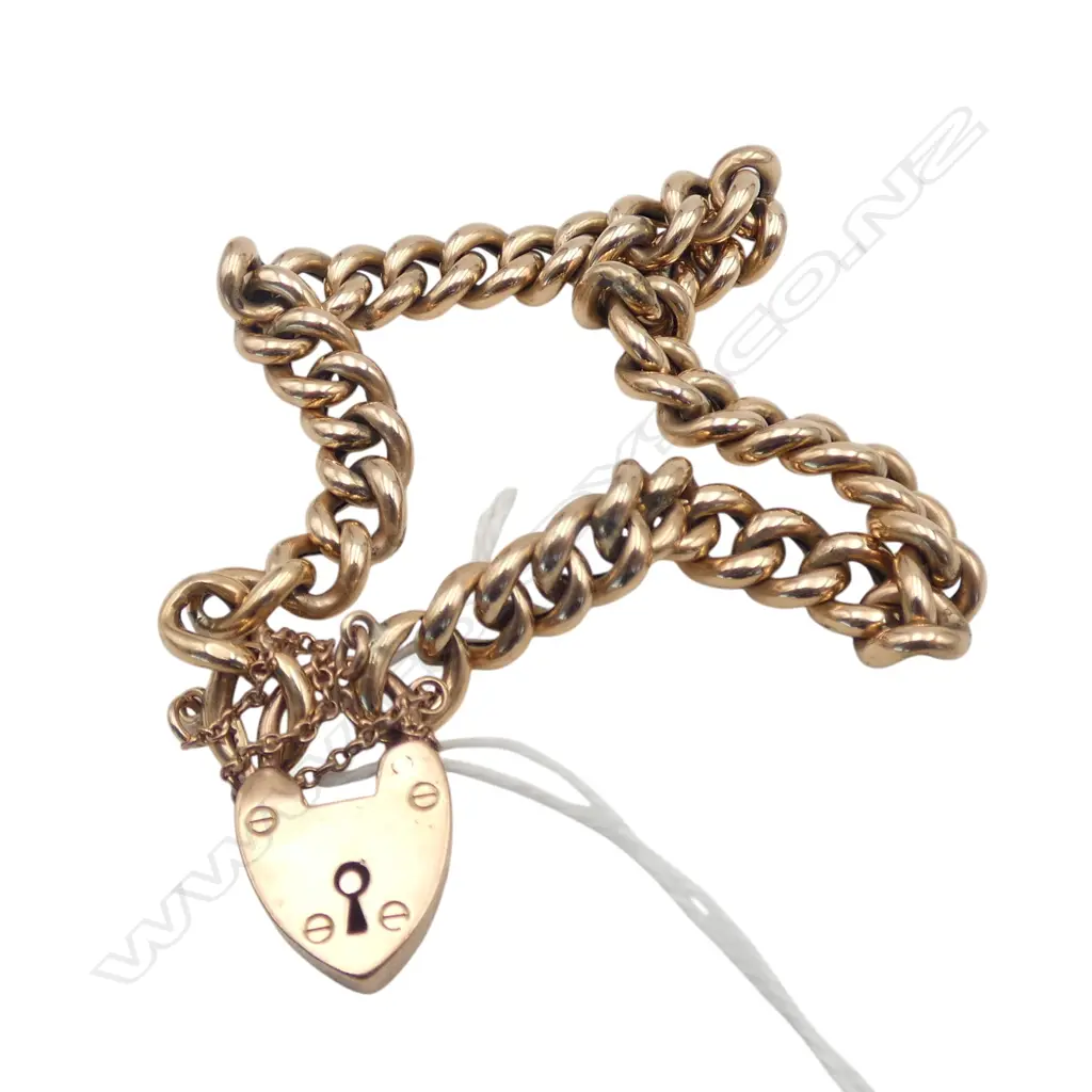 9CT ROSE GOLD BELCHER LINK BRACELET 16.82gms Image 1++