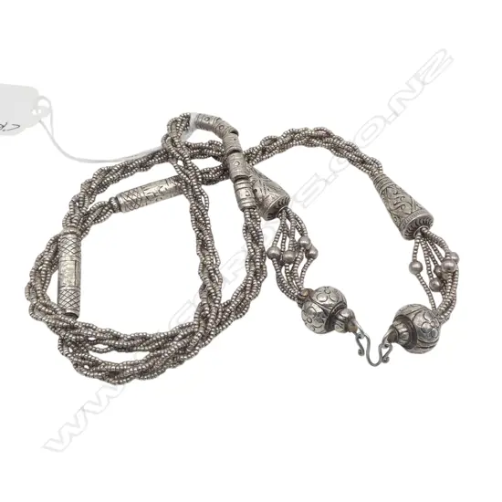 ETHNIC SILVER NECKLACE, 31gm, L.660mm
