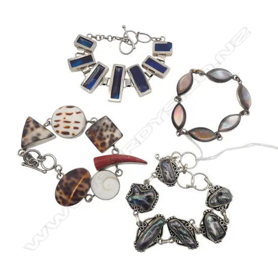 4 SILVER BRACELETS